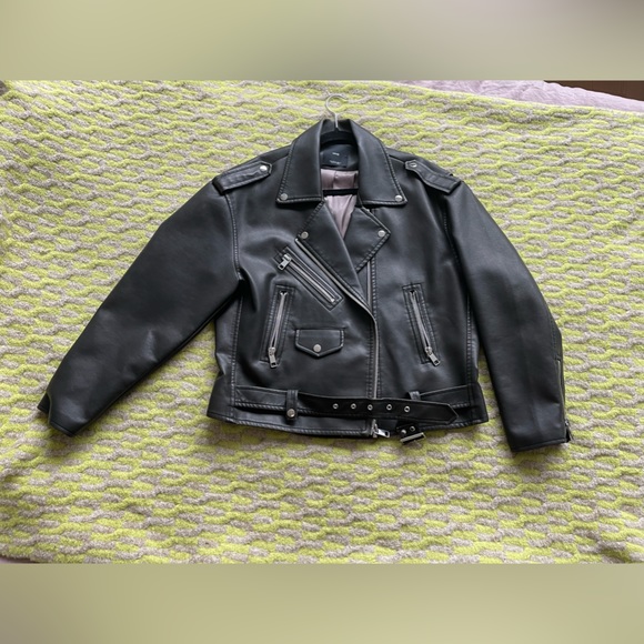 Distressed-effect biker jacket size M - Picture 8 of 9